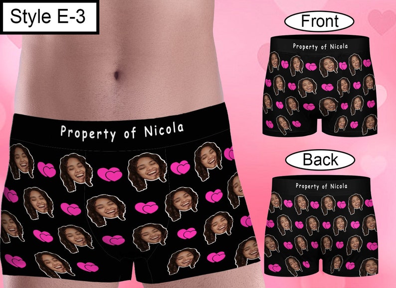Personalized Face Boxer Briefs For Men, Funny Underwear With Face, Photo Boxers, Custom Wedding Gift for Bridegroom, Crazy Boxers For Dad