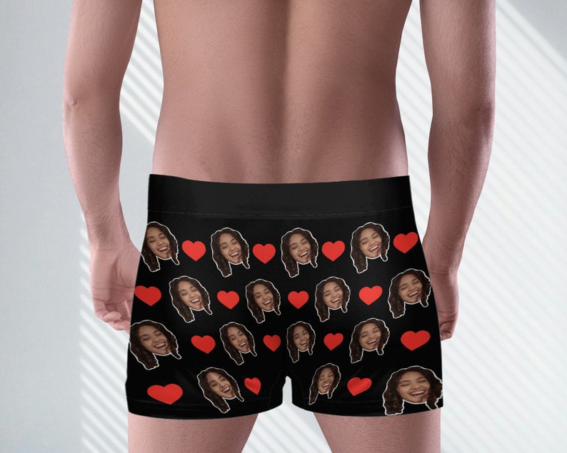 Personalized Face Boxer Briefs For Men, Funny Underwear With Face, Photo Boxers, Custom Wedding Gift for Bridegroom, Crazy Boxers For Dad
