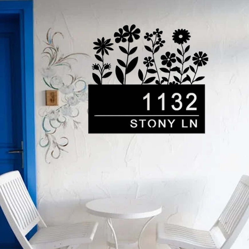 Address Plaque,Custom Metal Address Sign,House Number Plaque,Personalized Address Number Sign,Metal House Number Sign,Front Porch Sign