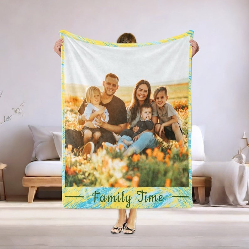 Custom Blanket Photo Gift, Custom Photo Blanket, Memorial Blanket Gift for Him, Christmas Gifts, Photo Gift for Her, Personalized Gifts