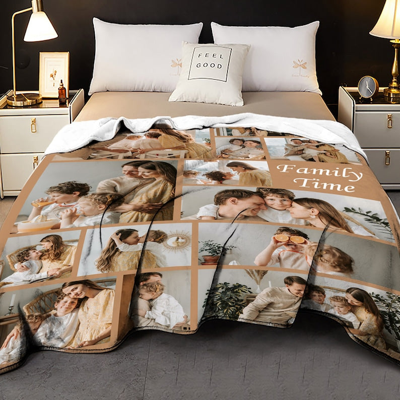 Custom Blanket Photo Gift, Custom Photo Blanket, Memorial Blanket Gift for Him, Christmas Gifts, Photo Gift for Her, Personalized Gifts