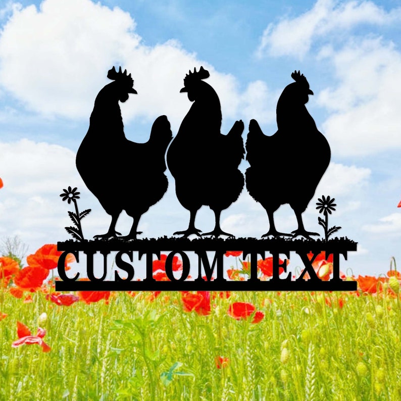 Custom Chicken Coop Sign,Hen House Sign,Metal Chicken Sign,Personalized Chicken Farm Sign,Farm Decor,Farmhouse Decor,Our Little Coop Sign