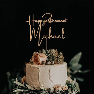 Personalized Retirement Cake Topper: Handcrafted MDF Wood, 6 Wide, Retirement Gift, Retirement Party