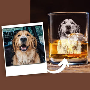 Custom Dog Portrait Whiskey Glass Gift - Upload Your Pet Photo on Glasses, Gift for Pet Lovers