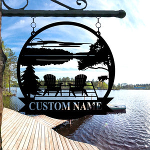 Personalized Lake House Metal Sign, Forest Lake Sign, Custom Lake House Name Sign, Camping Metal sign, Lake House Decor, Front Porch Decor