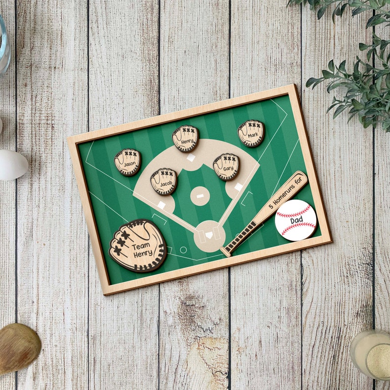 Personalized Dad or Grandpa Baseball Frame Sign, Custom Father's Day Gift, Baseball Gift for Dad Gift for Grandpa, Grandparents sign