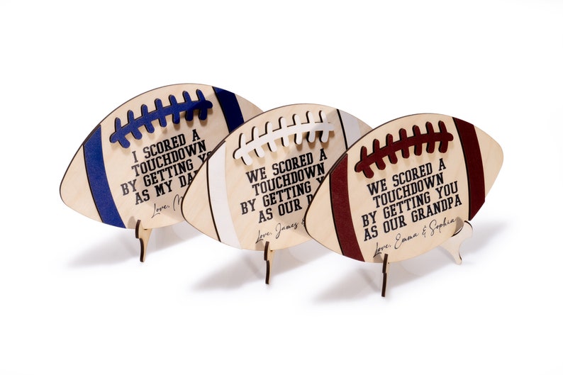 Football Sign For Dads, Father's Day Gift from Kids, We Scored A Touchdown By Getting You As Our Dad, Gifts for Dads Grandpa Sports Dad Gift