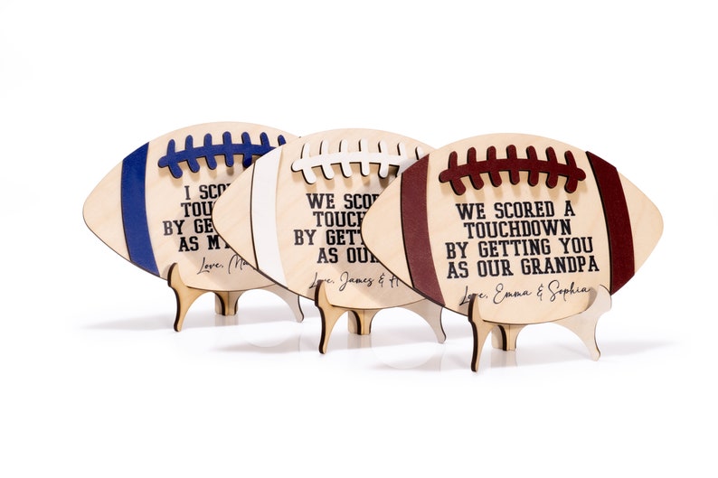 Football Sign For Dads, Father's Day Gift from Kids, We Scored A Touchdown By Getting You As Our Dad, Gifts for Dads Grandpa Sports Dad Gift
