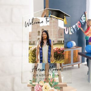 Personalized Graduation Sign, Graduation Photo Sign, Graduation Party Sign with Picture, Custom Acrylic Graduation Party Decorations
