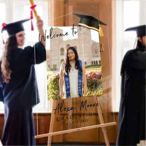 Personalized Graduation Sign, Graduation Photo Sign, Graduation Party Sign with Picture, Custom Acrylic Graduation Party Decorations