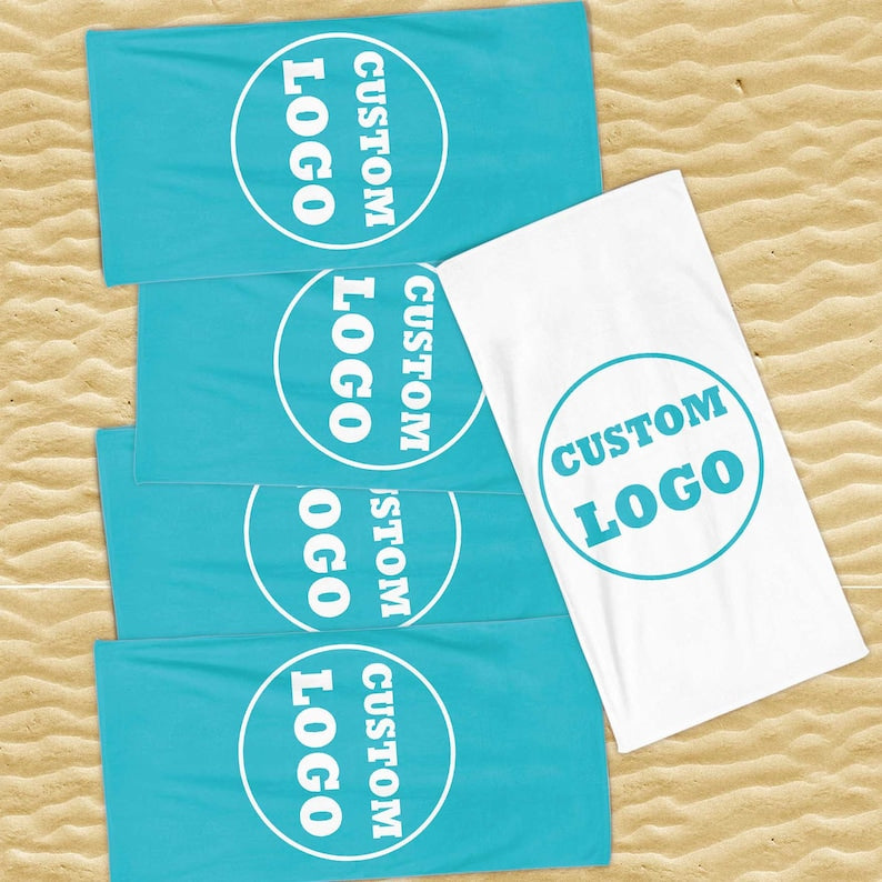 Custom Logo Beach Towel, Pool Towel Gift Appreciation, Towel Gifts for Coworker,Your Logo Here,Beach Print,Towel With Your Logo,Company Logo