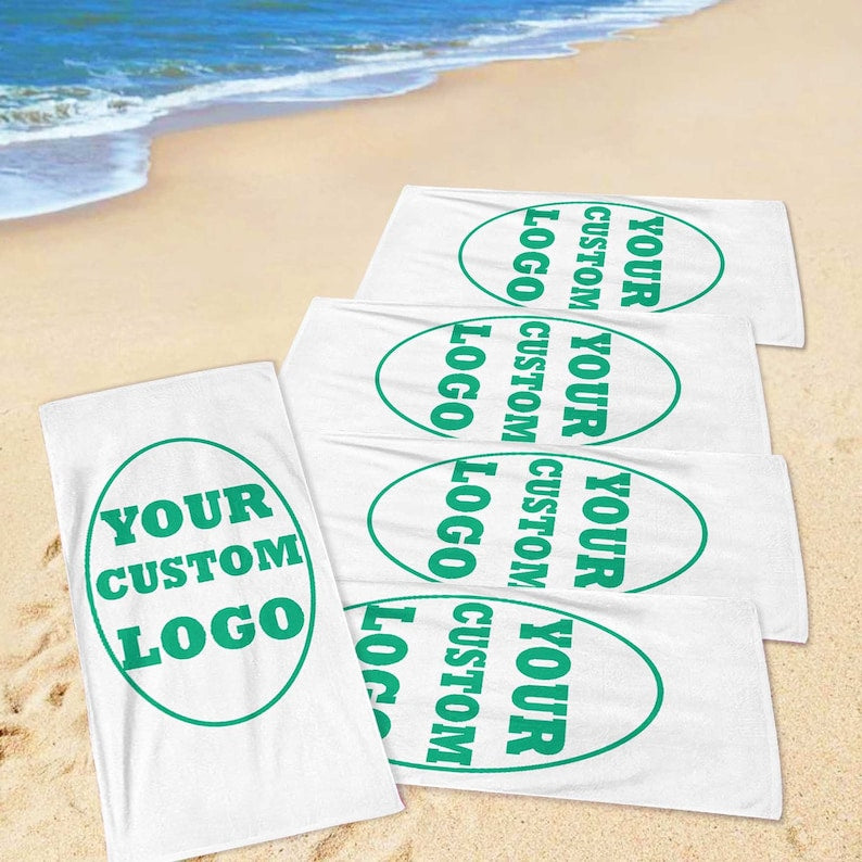 Custom Logo Beach Towel, Pool Towel Gift Appreciation, Towel Gifts for Coworker,Your Logo Here,Beach Print,Towel With Your Logo,Company Logo
