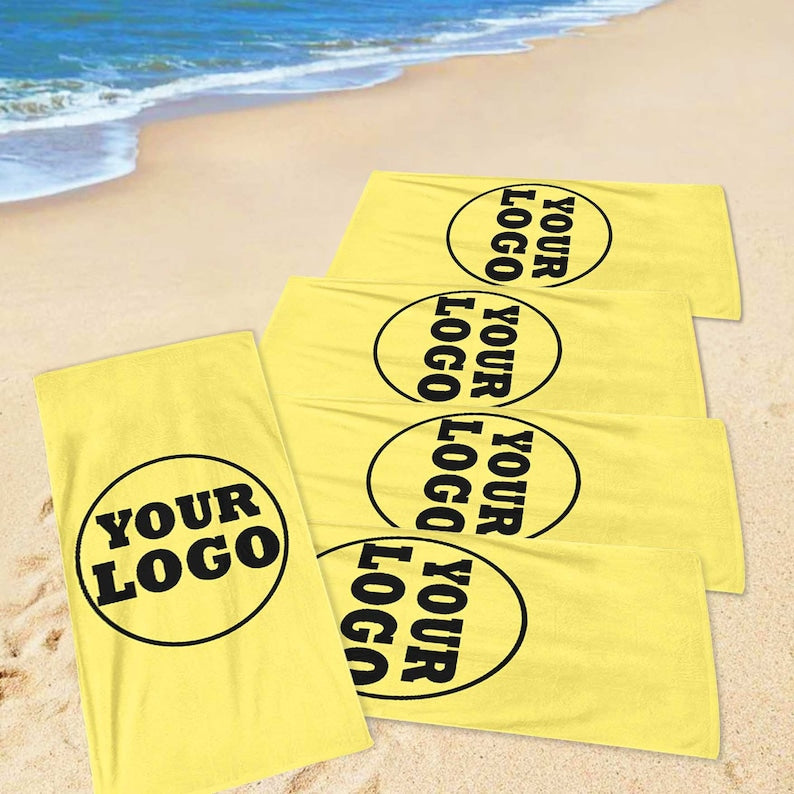Custom Logo Beach Towel, Pool Towel Gift Appreciation, Towel Gifts for Coworker,Your Logo Here,Beach Print,Towel With Your Logo,Company Logo