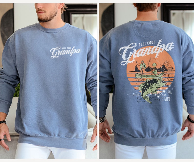 Reel Cool Grandpa Fishing Retro Shirt, Fishing Gift for Grandpa, Fishing Grandpa Funny Sweatshirt, Father's Day Gift