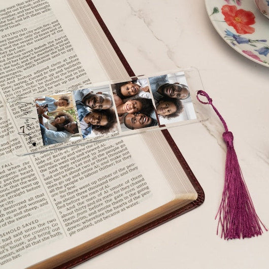Bookmark for Him, Personalized Photo Bookmark, Fathers Day Gifts for Dad, Picture Bookmark, Bookmarks for Her, Acrylic Bookmark with Tassel