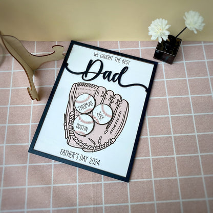 Personalized We Caught The Best Dad, Kid's Name Personalized Throwing Ball, Active Sports, Great Ball Catcher, Gift for Dad