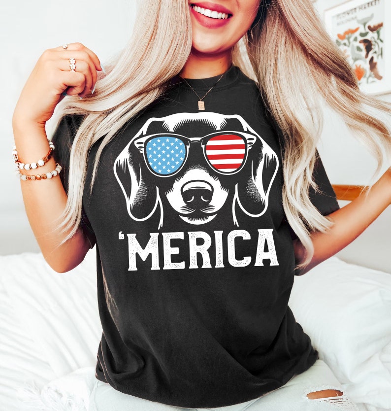 Merica Dachshund Shirt | 4th of July Doxie Tee | Patriotic Dog Mom Shirt | Dachshund Lover Gift | Doxie Mom Shirt | Dachshund 4th of July