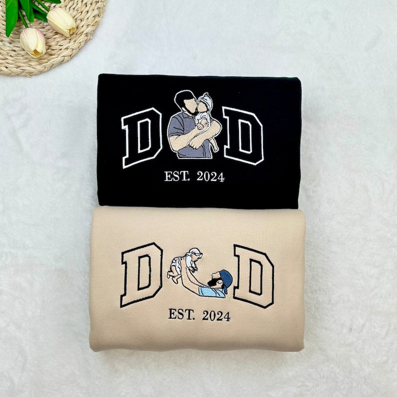 Custom Dad shirt, Embroidered dad shirt, Embroidery Photo, custom embroidered shirt, custom photo shirt,custom picture