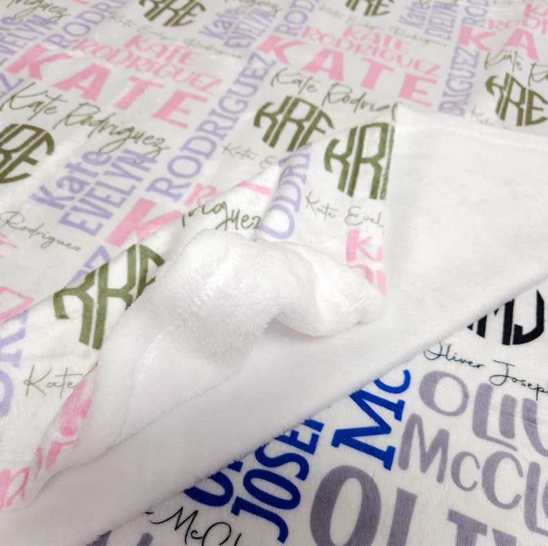 Personalized Baby Blanket, Custom Monogram Name Blanket, Baby Girl, Boy Initial Name Swaddle, Baby Shower Gift, Name, Gender Reveal Idea