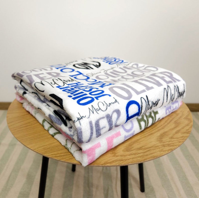 Personalized Baby Blanket, Custom Monogram Name Blanket, Baby Girl, Boy Initial Name Swaddle, Baby Shower Gift, Name, Gender Reveal Idea