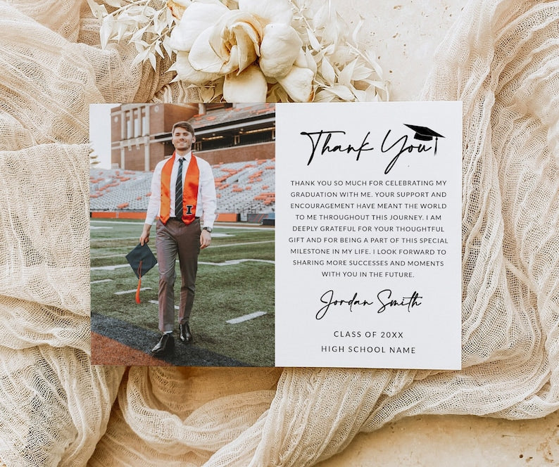 Graduation Thank You Card with Photo | Grad Thank You | Personalized Graduation Card | Graduation Gift Graduation Thank You Card with Photo | Grad Thank You | Personalized Graduation Card | Graduation Gift