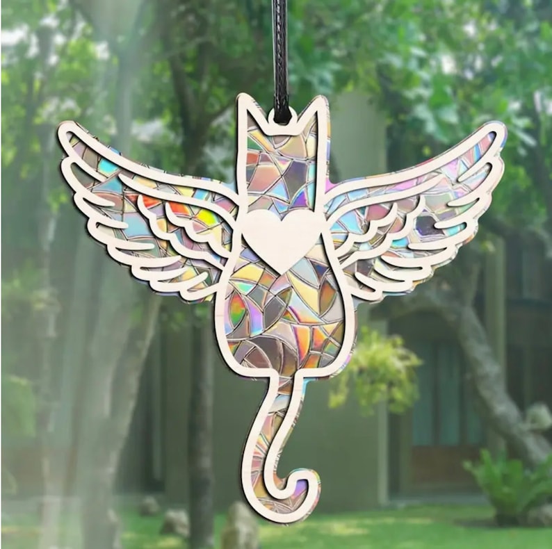 Personalized Loss of Cat Suncatcher, Cat Memorial Gift Personalized, Loss of Pet Sympathy Gift, Memorial gift, Gift for Cat Lovers