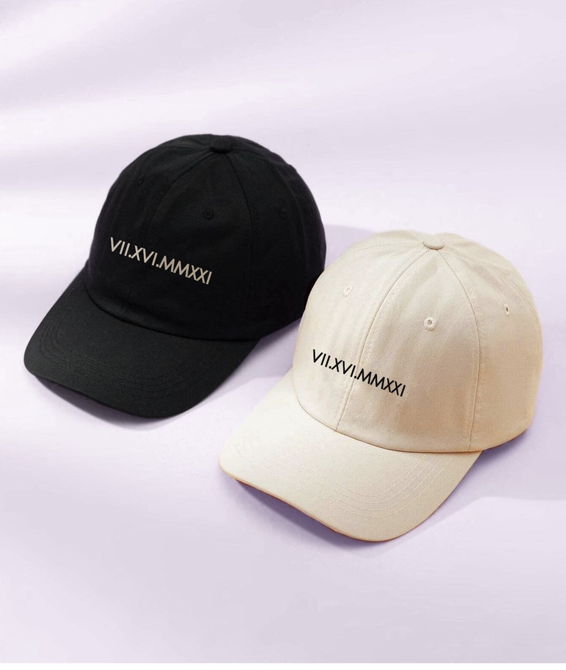 Custom Roman Numeral Embroidered Cap // Initial Heart Custom Embroidered Hat // Anniversary Date // Personalized Cap // Bachelorette