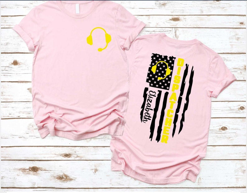 Custom Dispatcher American Flag Shirt, Dispatcher Appreciation Gift, Dispatcher Shirts for Men, 911 Dispatcher Shirt, Gift For Dispatcher