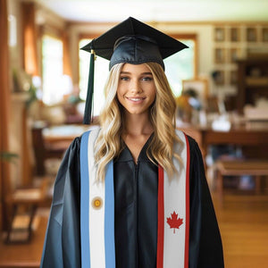 Custom Mixed 2/3/4 Flag Graduation Stole,Personalized Gifts for Student,Custom Graduation Sash for Friends,Custom Class of 2026 Flag Stole