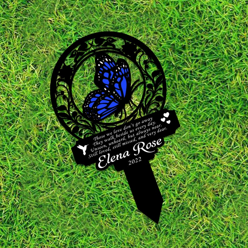 Personalized Memorial Stake Metal, Butterfly Memorial Stake, In Loving Memorial, Remembrance Stake, Sympathy Gift, Outdoor Grave Marker