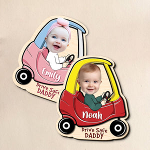 Drive Safe Daddy Gift, Custom Car Visor Clip Photo, Dad Car Visor Clip, New Dad from Baby, 1st Time Dad Gift from Wife, Father's Day Gift