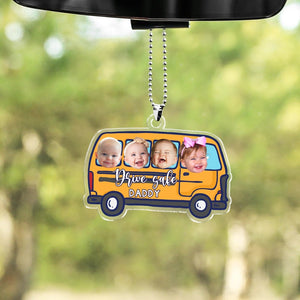 Hanging Car Baby Photo Face Custom Car Ornament, Car Accessories, Personalized Drive Safe Daddy Gift For Dad, Papa Gifts