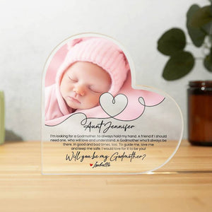 Godparents Proposal, Godmother Proposal or Godfather Proposal Gift, Acrylic Photo Frame, Christening Gift, Baptism Gifts