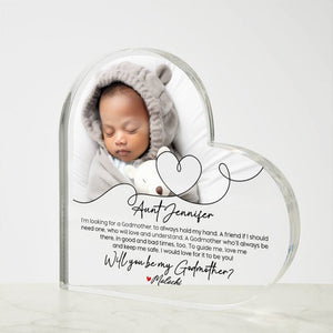 Godparents Proposal, Godmother Proposal or Godfather Proposal Gift, Acrylic Photo Frame, Christening Gift, Baptism Gifts