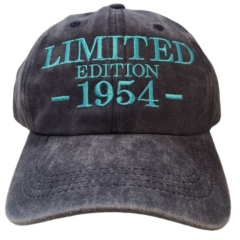 Custom Happy Birthday 50th 60th 70th 80th 90th Limited Edition Mum Dad Cotton Twill Personalised Cap 1945 1955 1965 Grandpa Grandma Gift Hat