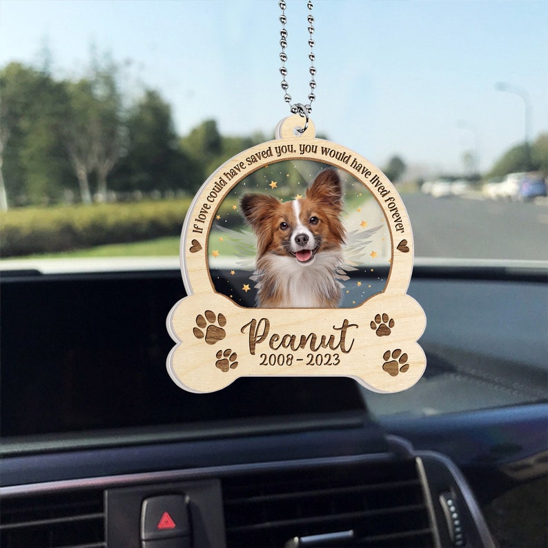 Fathers Day Gifts For Dog Dad, Custom Memorial Pet Photo Car Ornament, Dog Lovers Gifts, Car Accessories, Loss Of Dog Gifts, Memorial Gifts il_794xN.6028547651_vbem.jpg