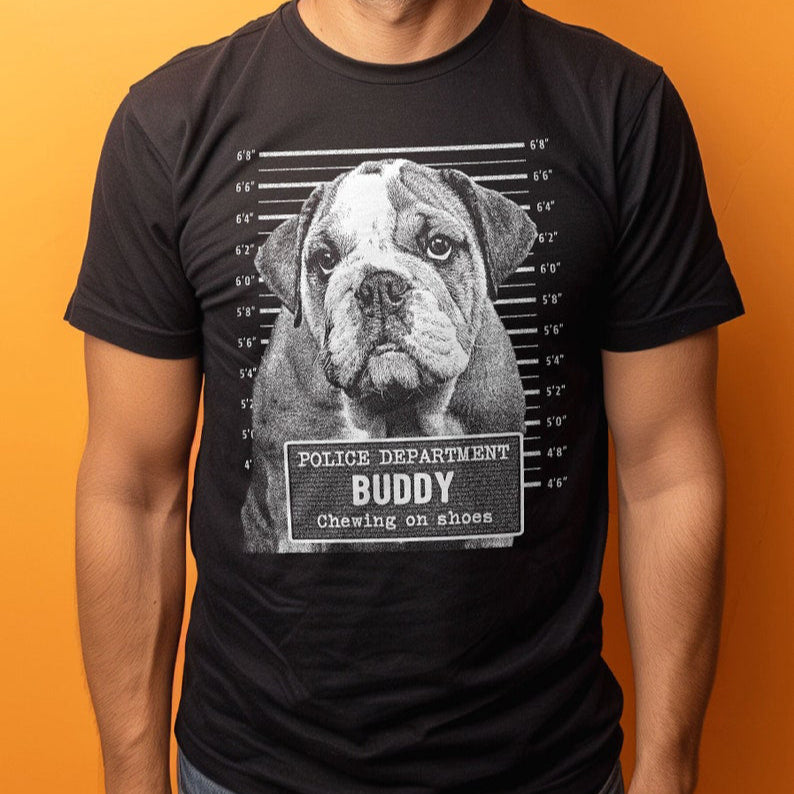 Funny pet portrait mugshot shirt dog lovers dog mom dog dad custom gift personalized pet tee for owners Personalized shirt Dog Lovers Mother's Day Gift For Dog Mom