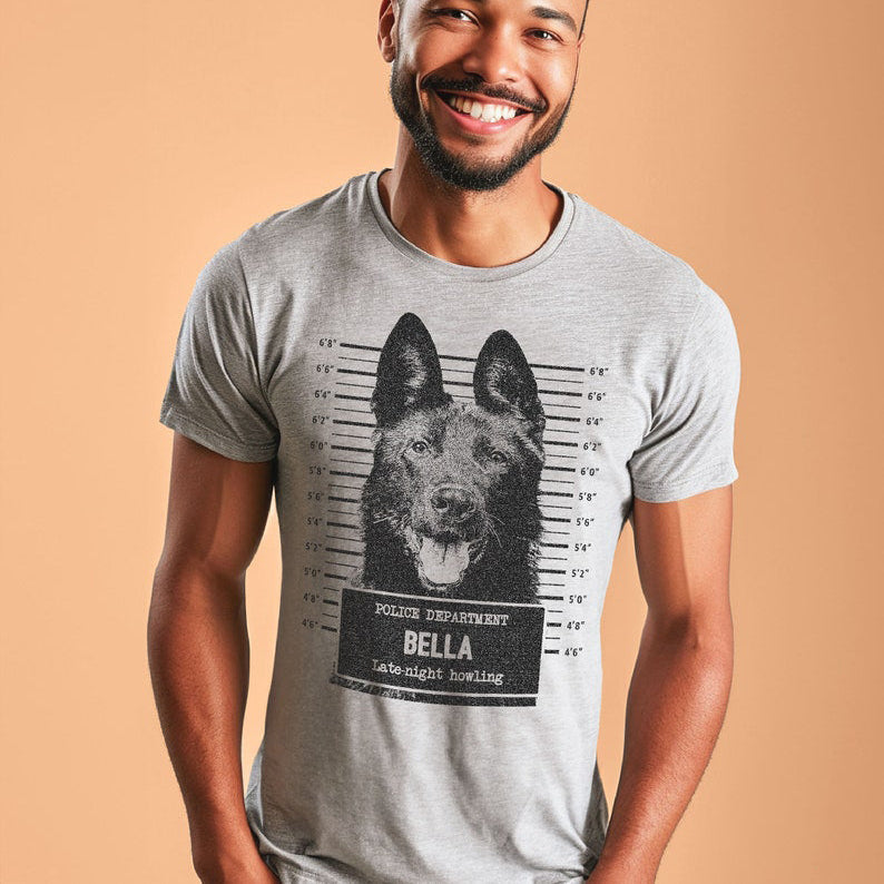 Funny pet portrait mugshot shirt dog lovers dog mom dog dad custom gift personalized pet tee for owners Personalized shirt Dog Lovers Mother's Day Gift For Dog Mom