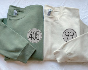 Custom Embroidered 405 & 99 Badge, Matching Sweatshirts, Matching Hoodie, Personalized Gift, Couples Gift, Anime, Gift for Her, Gift for Him