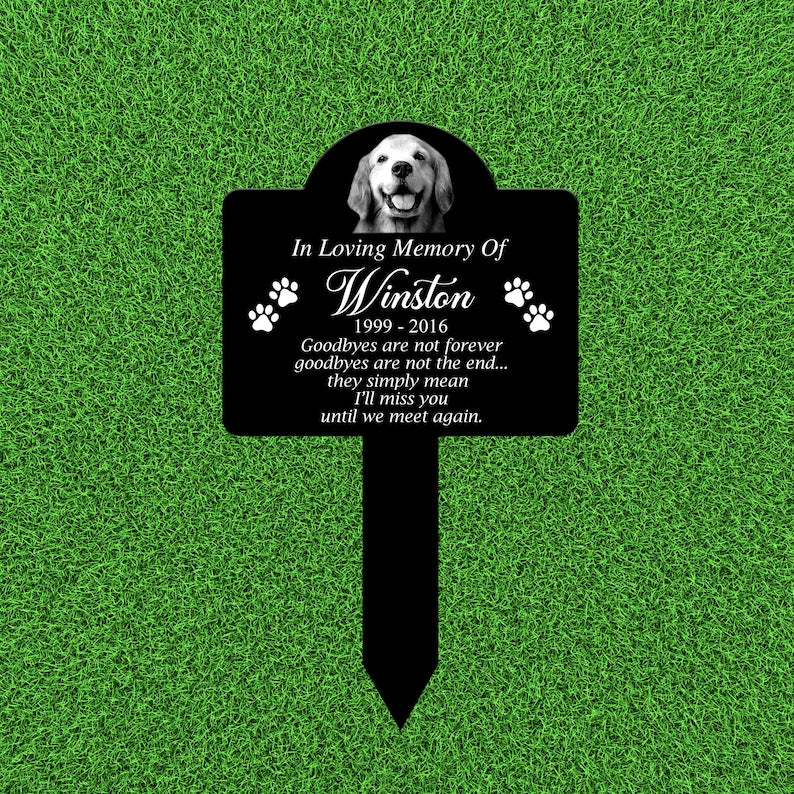 Dog Loss Portrait Memorial Stake, Dog Loss Photo Grave Stake, Dog Loss Grave Marker, Remembrance Stake For Dog Owner, Pet Portrait Plaque