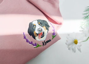 Custom Embroidered Pet From Your Photo Sweatshirt,Personalized Dog Hoodie, Pet Lover Gift