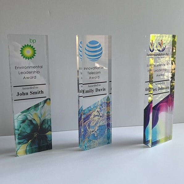 Personalized Award Corporate Trophy Award - Company Anniversary Awards Ceremony, Clear Glass Trophy