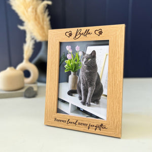 Personalised Pet Memorial Gift Photo Keepsake | Cat Memorial Gift | Dog Picture Frame, Pet Loss Sympathy Frame, Engraved Pet Memorial