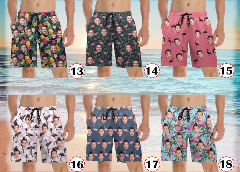Custom Face Swim Trunk,Custom Summer Beach Short,Personalized Face Swim Short,Hawaiian Photo Trunks,Party/Vacation Gift For Him,Men Swimwear