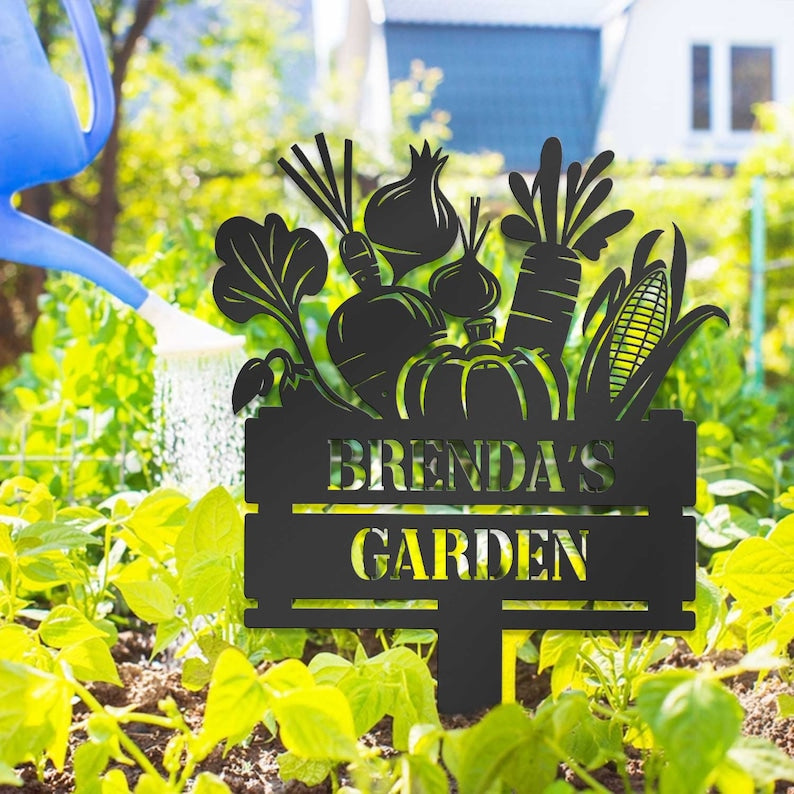 Personalized Garden Sign With Stakes, Custom Vegetable Garden Stake, Vegetables Sign, Gardeners Gift, Garden Decor, Gift for mom/ Grandma