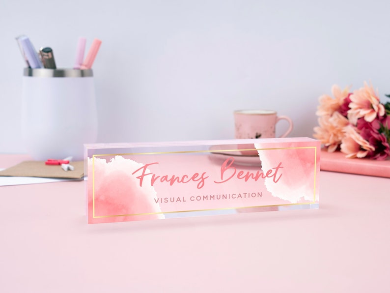 Name Plate for Desk, Custom Desk Plaque, Acrylic Desk Name Plate for Women, Professional Gift for Boss, Promotion Gift, New Job Gift