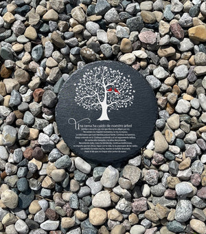 Personalized Memorial Garden Stone Custom Slate Remembrance Stone with Poem Heart or Round Outdoor Tribute