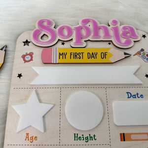 Custom First Day of School Sign, First Day of Kindergarten Sign, 1st Day of Preschool, Back to School Sign, First and Last Day Sign