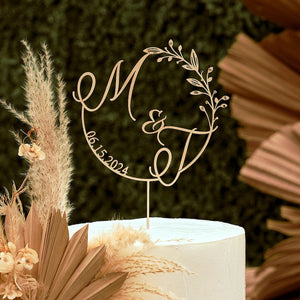 Custom Initial Wedding Cake Toppers, Gold Cake topper for Wedding, Rustic Wedding Cake Toppers,Wedding Decorations Customized Greeting Cards