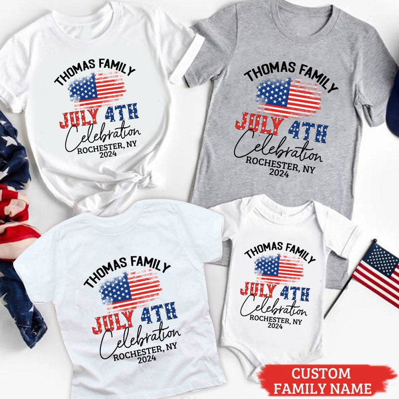 Personalized Family July 4th Celebration Shirt, Fourth of July, 4th of July Family Celebration Patriotic 4th of July Fourth of July Vacation